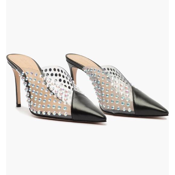 Schutz NWOB Greece Diamond Slip-On Pumps In Clear & Black Size 6.5 - Picture 2 of 7